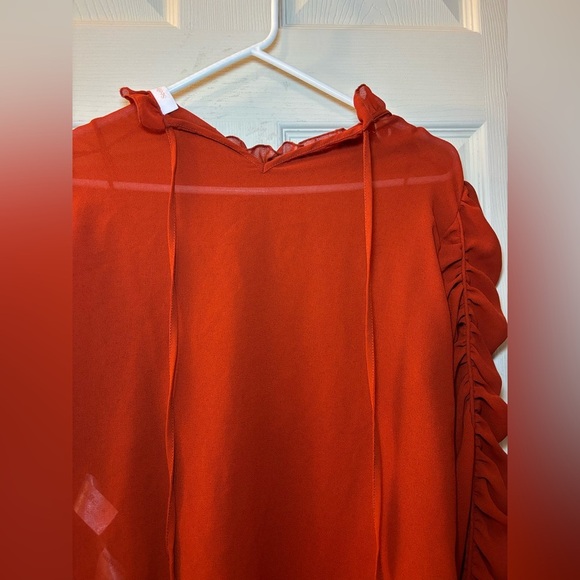 See By Chloe Ruched Long Sleeve Blouse in Earthy Red - Picture 13 of 16